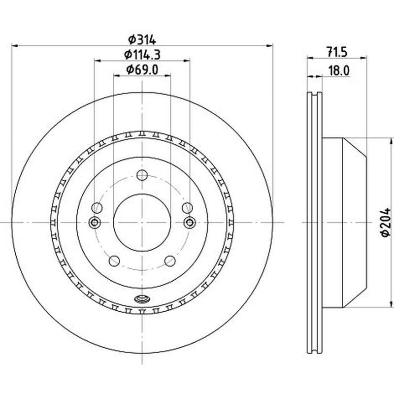 Mintex 2 x Rear Brake Discs MDC2855C