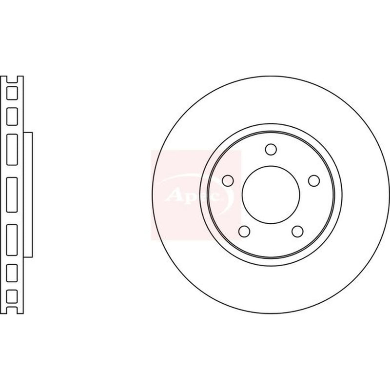 Apec 2 x Vented Front Brake Discs DSK2106