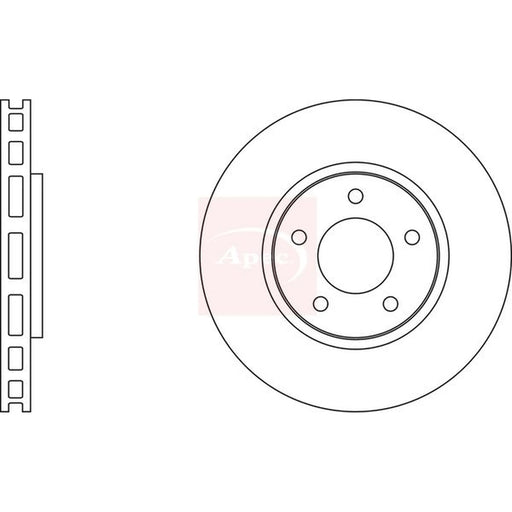 Apec 2 x Vented Front Brake Discs DSK2106