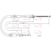 Apec Handbrake Cable Left Rear CAB1682