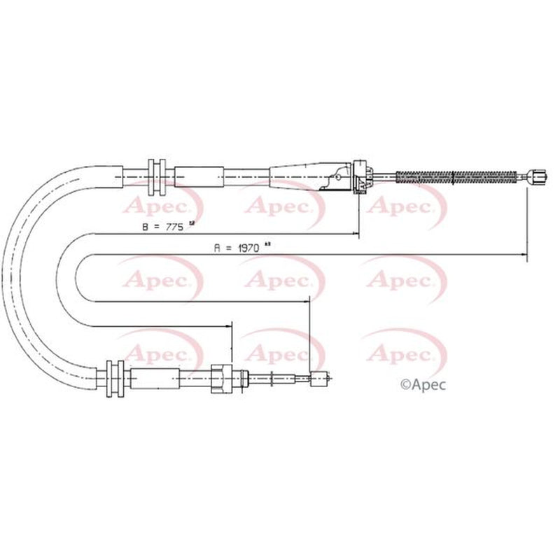 Apec Handbrake Cable Left Rear CAB1682