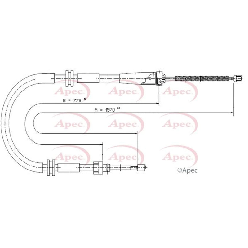 Apec Handbrake Cable Left Rear CAB1682