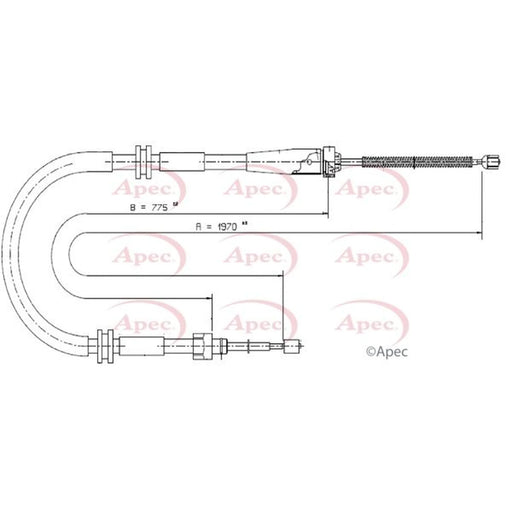 Apec Handbrake Cable Left Rear CAB1682