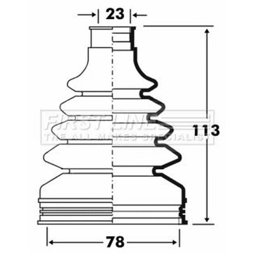 First Line Drive Shaft Bellow Kit Front Left Thermoplast FCB2886