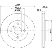 DON 2 x Internally Vented Front Brake Discs PCD23292