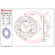 Brembo 2 x Rigid Rear Brake Disc Brake Discs 68B407M1