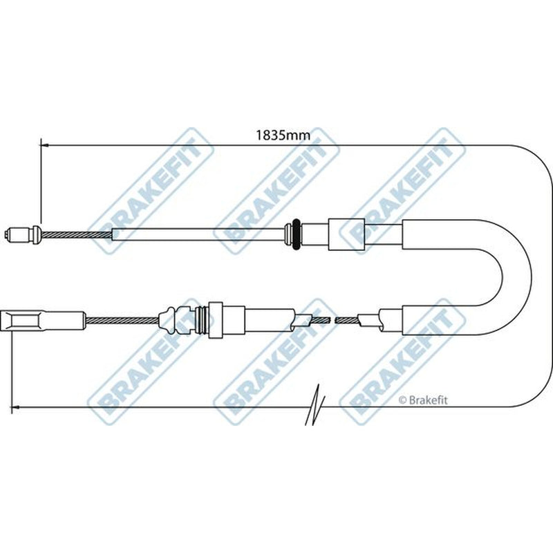Apec Handbrake Cable Left Front BBC3053
