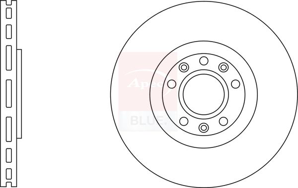 Apec 2 x Brake Disc Set Vented