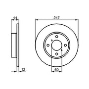 Bosch 2 x Solid Front Brake Discs 0 986 478 729