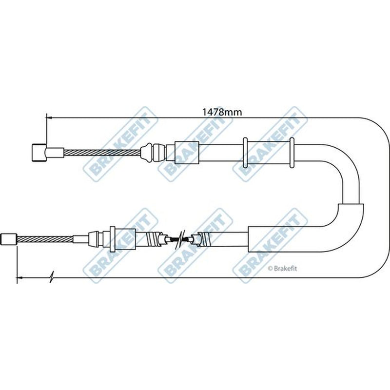 Apec Handbrake Cable Left Rear BBC3073