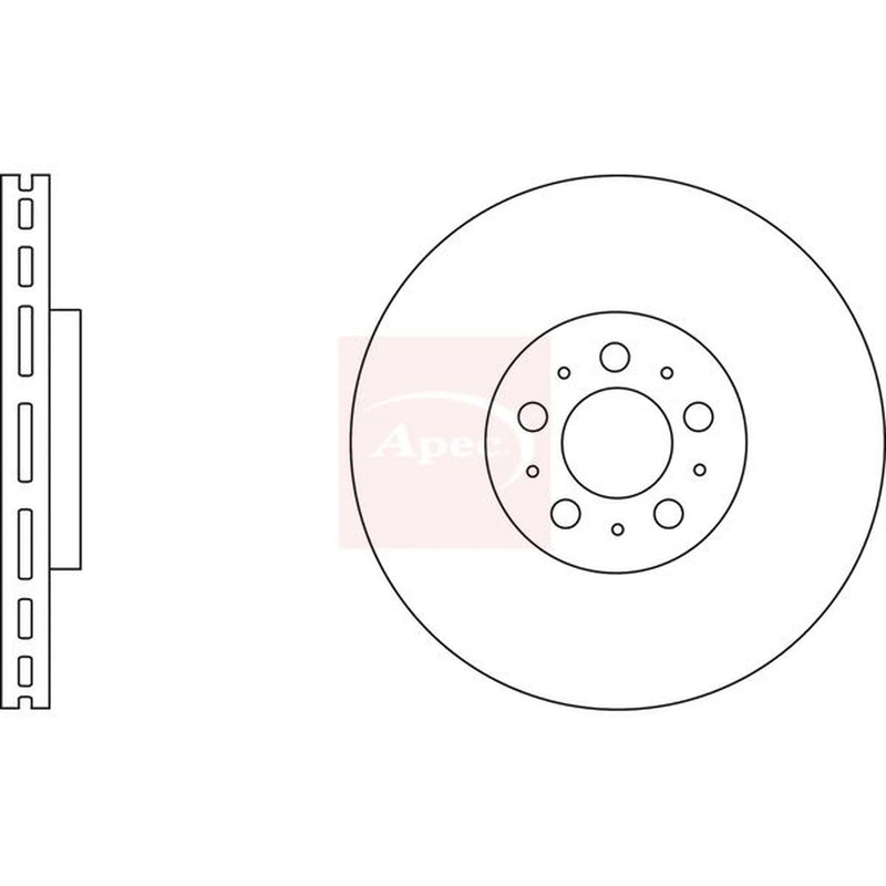 Apec 2 x Vented Front Brake Discs DSK2736
