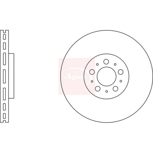 Apec 2 x Vented Front Brake Discs DSK2736