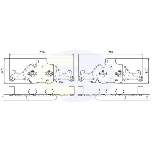 Comline 4 x Front Brake Pad Set CBP02363