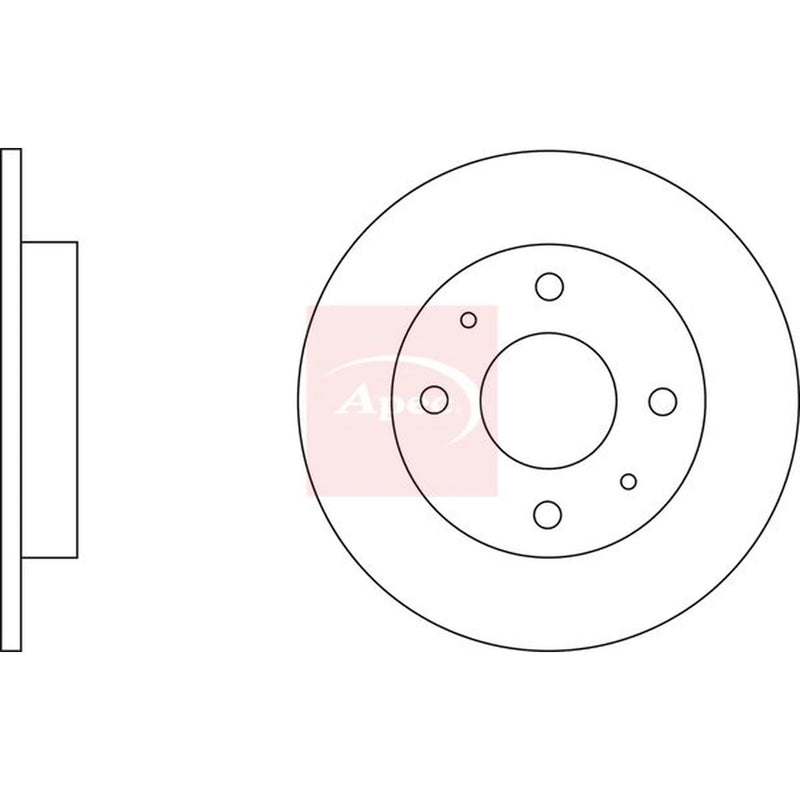 Apec 2 x Solid Rear Brake Discs DSK2302