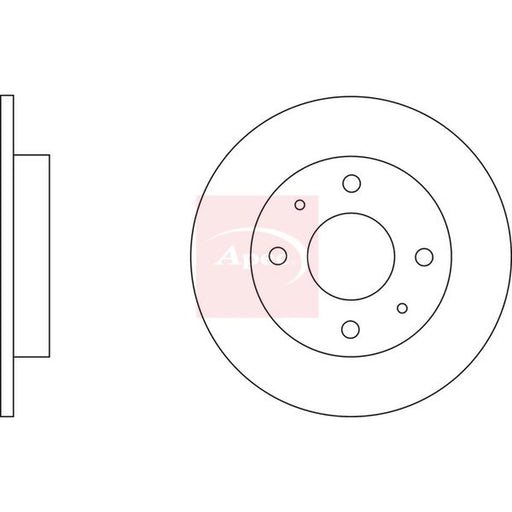Apec 2 x Solid Rear Brake Discs DSK2302