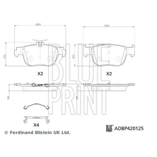 Blue Print Rear Brake Pad Set ADBP420125