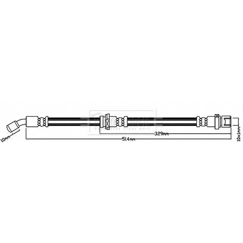 Borg & Beck Brake Hydraulic Hose Line Rear Right BBH8602