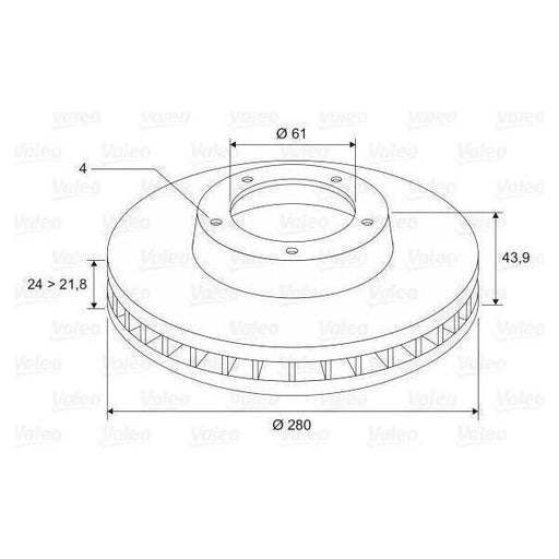 Genuine Valeo Brake Disc X2 Fits Renault Captur Front Valeo  - Town Parts