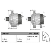 Denso Car Alternator 12V DAN1091