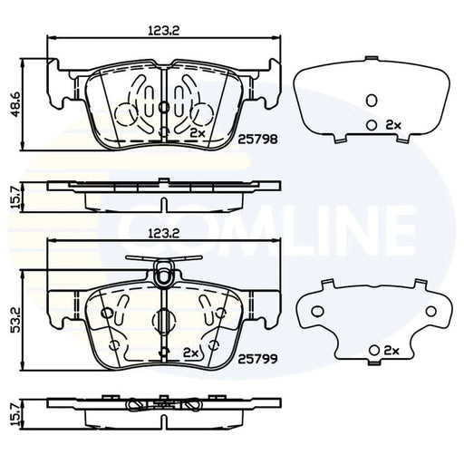 Comline 4 x Rear Brake Pad Set CBP02243