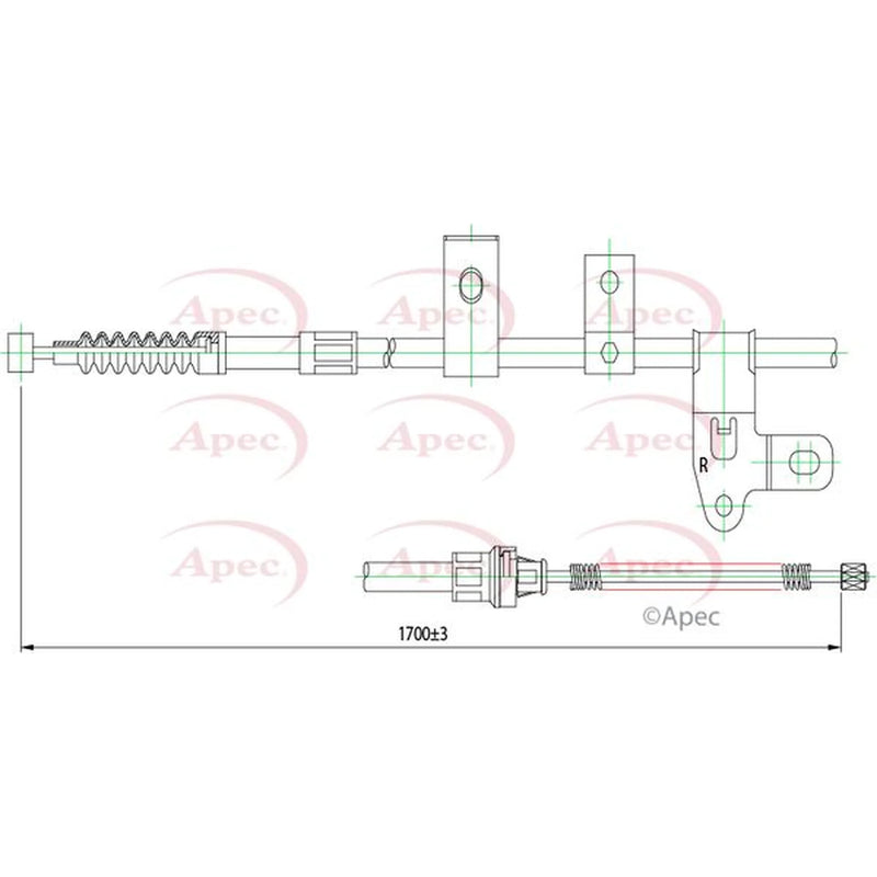 Apec Handbrake Cable Right Rear CAB1428