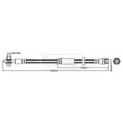 Borg & Beck Brake Hydraulic Hose Line Front Left BBH7389