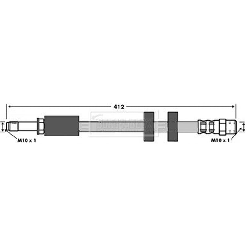 Borg & Beck Brake Hydraulic Hose Line Front Left BBH7295