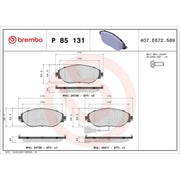 Brembo 4 x Front Brake Pad Set P85131