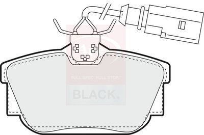 Apec Black Rear Brake Pad Set PAD1158B