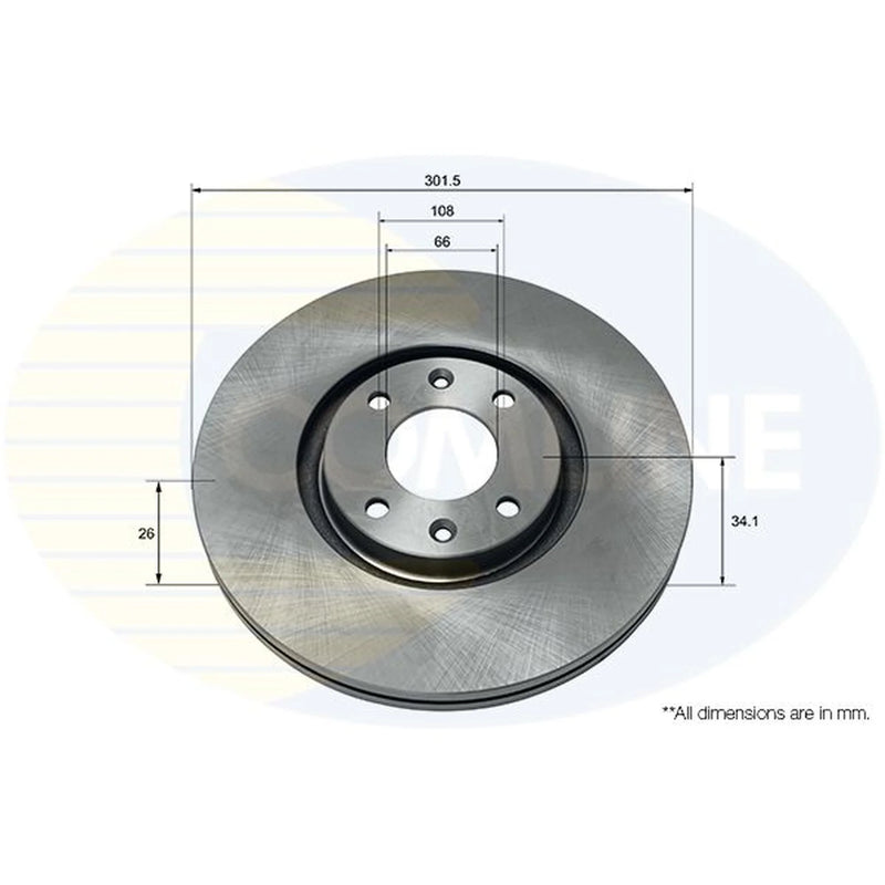 Comline 2 x Internally Vented Front Brake Discs ADC1574V
