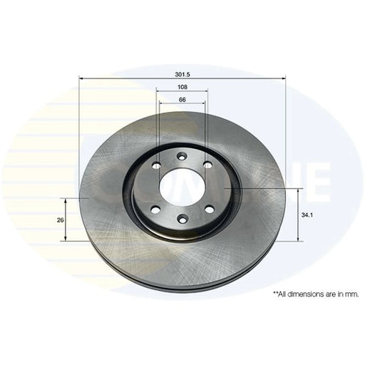 Comline 2 x Internally Vented Front Brake Discs ADC1574V