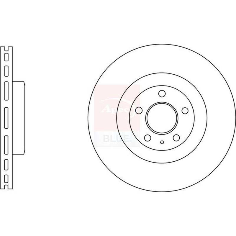Apec 2 x Vented Front Brake Discs SDK6979