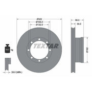 Textar 2 x Internally Vented Front Brake Discs 93058800