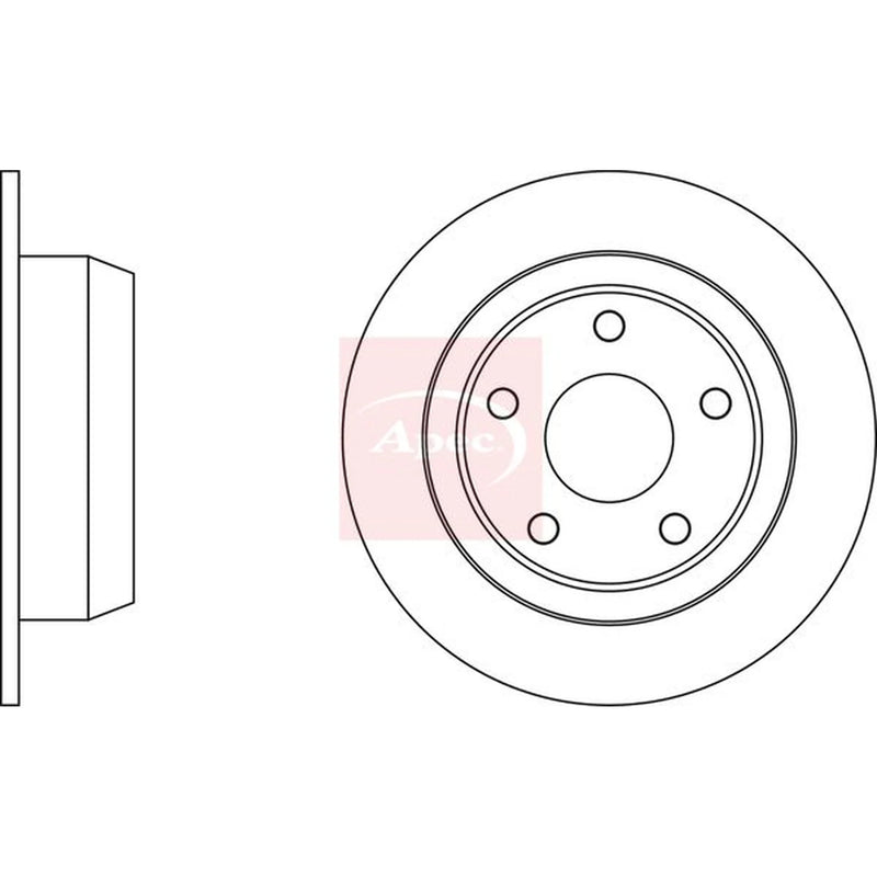 Apec 2 x Solid Rear Brake Discs DSK2180