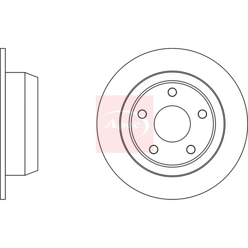 Apec 2 x Solid Rear Brake Discs DSK2180