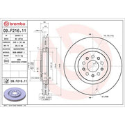 Brembo 2 x Internally Vented Front Brake Discs 09.F216.11