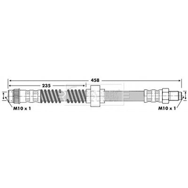Borg & Beck Brake Hydraulic Hose Line Front Left BBH6067
