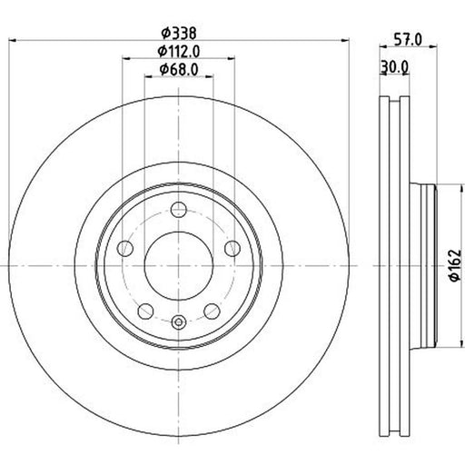 DON 2 x Internally Vented Front Brake Discs PCD22971