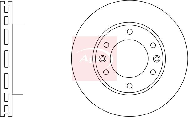 Apec 2 x Brake Disc Set Vented