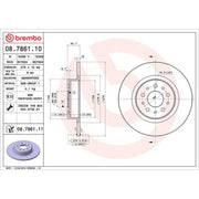 Brembo 2 x Solid Rear Brake Discs 08.7861.11