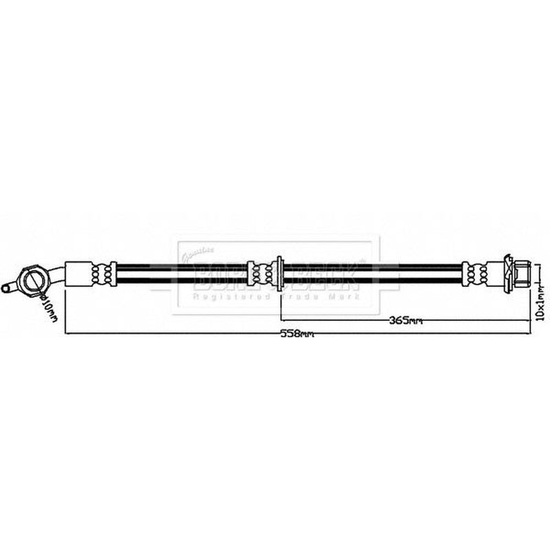 Borg & Beck Brake Hydraulic Hose Line Rear Left BBH7968