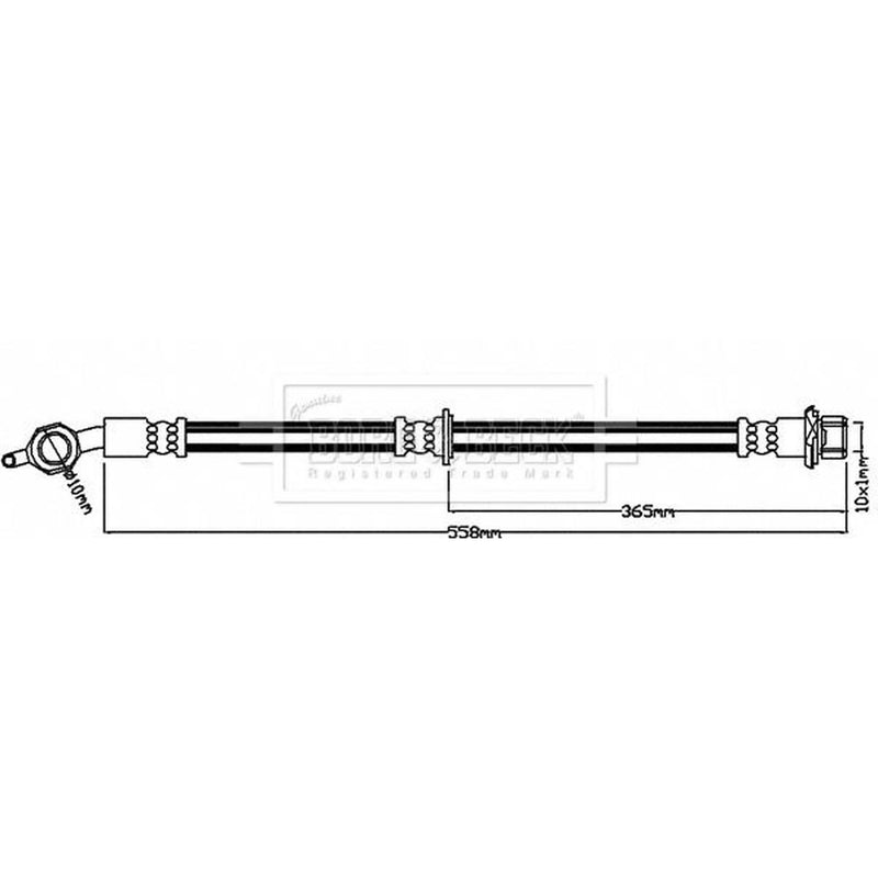 Borg & Beck Brake Hydraulic Hose Line Rear Left BBH7968