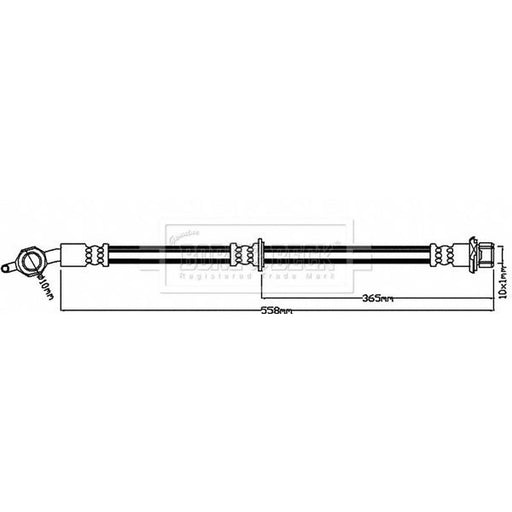 Borg & Beck Brake Hydraulic Hose Line Rear Left BBH7968