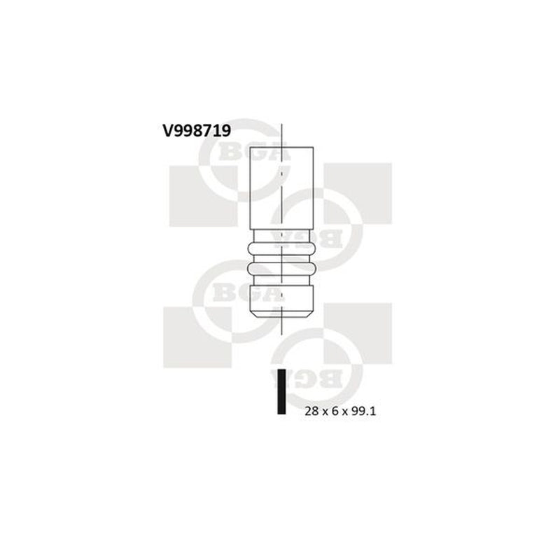 BGA Engine Exhaust Valve 28mm Head V998719