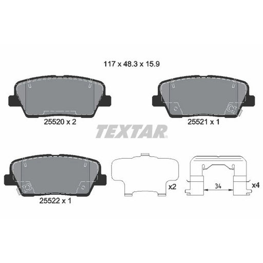 Textar Rear Brake Pad Set 2552003