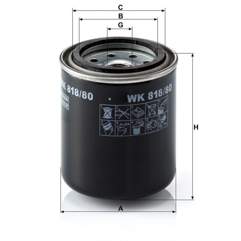 MANN-FILTER Fuel Filter Element WK 818/80