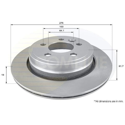 Comline 2 x Internally Vented Rear Brake Discs ADC1337V