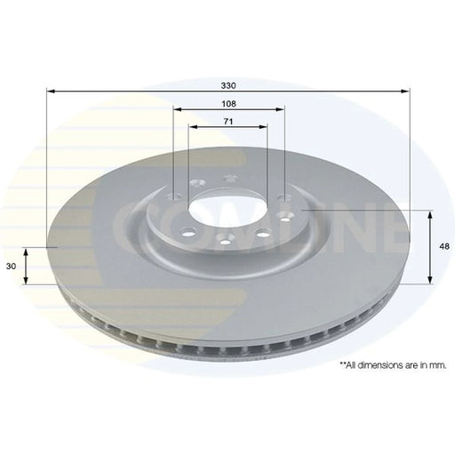 Comline 2 x Front Brake Discs ADC2731V