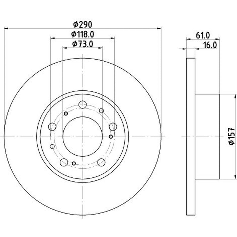 DON 2 x Solid Front Brake Discs PCD18082