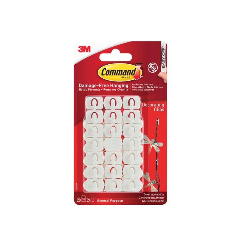 Command™ White Decorating Clips (Pack 20) - 7100352706